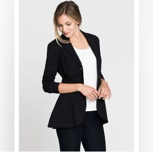 NIC+ZOE Seamed Riding Jacket Blazer Black Stretch Knit Size Small NWT